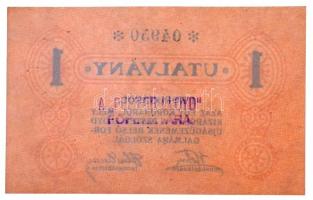 Budapest ~1920. 1K "Pester Lloyd" utalvány hátoldalon bélyegezve T:I-
Adamo BUC-212.1