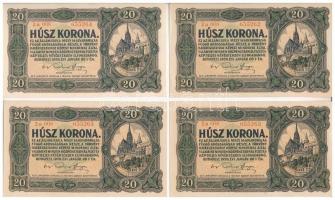 1920. 20K (4x) sorszámkövetők T:I,I-