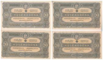 1920. 20K (4x) sorszámkövetők T:I,I-