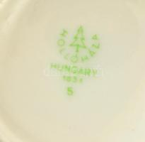 Hollóházi porcelán retro mokkás készlet. Jelzett, hiányos