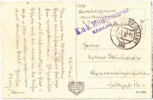 1915 Kraków, Krakau, Krakkó; Wawel / Königschloss / castle, automobile montage + "K.u.K. Militä...