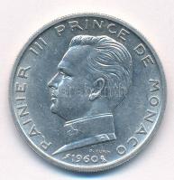 Monaco 1960. 5Fr Ag III. Rainier T:1- Monaco 1960. 5 Francs Ag Rainier III C:AU Krause KM#141