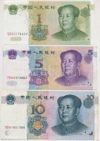 Kína 1999. 1Y + 2005. 5Y + 10Y T:I-III  China 1999. 1 Yuan + 2005. 5 Yuan + 10 Yuan C:UNC-F