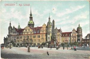Dresden, Kgl. Schloss / Royal Palace, tram (worn corners)