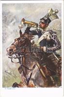 WWI Polish cavalryman of the Austro-Hungarian Army, Uhlan. Ser. 67. No. 8. s: W. Kossak