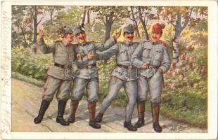 1916 Hű fegyverbarátok / Treue Waffenbrüderschaft / WWI German and Austro-Hungarian K.u.K. military, soldiers (EB)