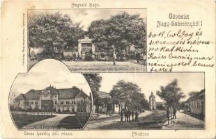 1903 Szécsény, Nagyszécsény; Fő utca, Gross kastély déli része, Haynald kapu. Körmendy Géza kiadása (fa)
