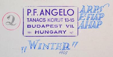 Angelo (1894-1974): Winter, pecséttel jelzett, feliratozott fotó, 39×29 cm