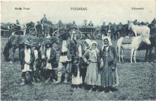 Fogaras, Fagaras; marha vásár. Thierfeld Dávid kiadása / Viehmarkt / cattle market (ragasztónyom / gluemark)