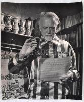 Gink Károly (1922-2002): Kodály Zoltán, pecséttel jelzett fotó, 36×30 cm