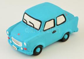 Trabant alakú festett kerámia persely, 21×10×10 cm