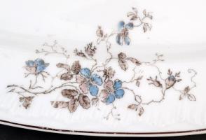 Láng M. porcelán ovális kínáló tálak. Jelzett, matricás, kopásokkal. 36x24 cm