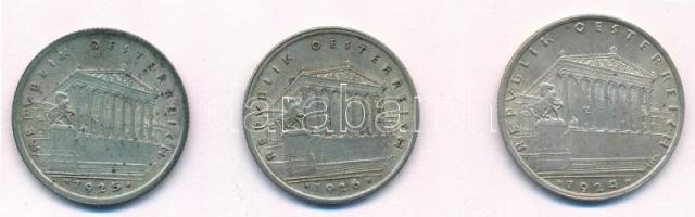 Ausztria 1924-1926. 1Sch Ag (3xklf) T:1-,2 patina Austria 1924-1926. 1 Schilling Ag (3xdiff) C:AU,XF...