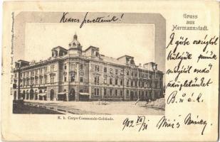 1902 Nagyszeben, Hermannstadt, Sibiu; Hadtestparancsnokság / K. k. Corps-Commando-Gebäude / Austro-Hungarian military corps headquarters (EK)