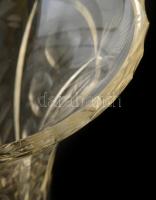 Ezüst talpas kristály váza lepattanással. Jelzett. 22 cm