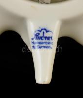 Lindner porcelán asztali órácska. Kobalt festett Jelzett, kvarc szerkezettel, Hibátlan. m: 13 cm