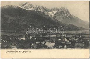 1907 Partenkirchen (Garmisch-Partenkirchen) mit Zugspitze / general view, mountain