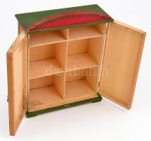 Festett fa szekrényke, kis kopásnyomokkal, 30×23×10 cm