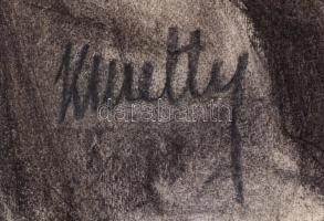 Kmetty jelzéssel: Férfi portré. Szén, papír, 61×51 cm