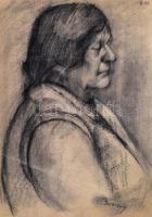 Barcsay jelzéssel: Női portré. Szén, papír, 60×42 cm