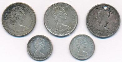 Kanada 1962-1968. 25c Ag (3xklf) + 1968. 10c Ag (2x) T:2,2-,3 ly.
Canada 1962-1968. 25 Cents Ag (3x...