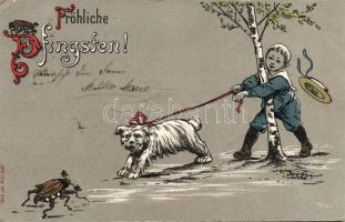 Pentacost, dog, boy, humour, Ser. 709. No. 2781.