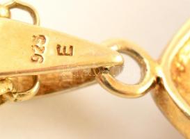 Ezüst nyakék. Tűzaranyozott láncon ametiszt kő díszítéssel. Jelzett. 10g