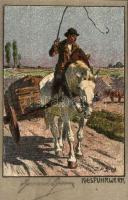Kavics szállító lovas szekér, Gravel transport, Horse cart