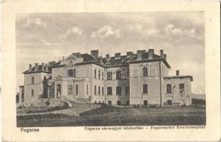 Fogaras, Fagaras; Vármegyei közkórház / Komitatsspital / hospital (ragasztónyom / gluemark)