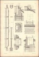 1879 Szamos hidak. 10 db nagy méretű tábla. Rotációs fametszet. / Bridges of the Samos 10 large plans 30x44 cm