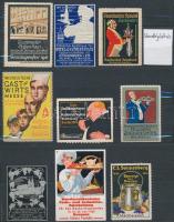 Vendéglátás témájú levélzáró gyűjtemény egy albumlapon / Catering poster stamps