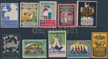 Vendéglátás, édesség témájú levélzáró gyűjtemény egy berakólapon / Catering, sweets poster stamps
