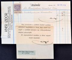 1922 Kner Izidor aláírása számláján és levélkivágáson