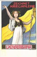 Zeichnet Kriegsanleihe. K. k. Priv. Oesterreichische Länderbank / WWI Austro-Hungarian K.u.K. military, war loan propaganda, art postcard s: Th. Zasche