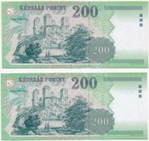 2007. 200Ft "FC" (2x) sorszámkövetők T:I
