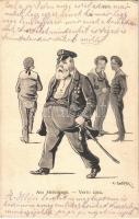 1913 Am Heimwege / Verso casa / K.u.K. Kriegsmarine Matrose / Austro-Hungarian Navy mariner humour art postcard. A. Bonetti, Pola 1910. 849. s: Ed. Dworak (EK)
