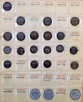 ~128 darabos érme tétel a korona-pengő-forint pénzrendszerekből, berakólapokon, gyűrűs mappában T:ve...