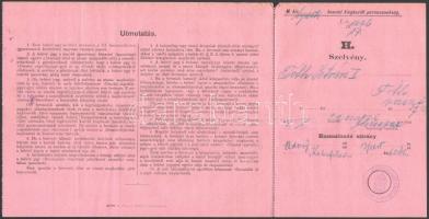 1914 behívó jegy a Budapesti 1. huszárezredbe