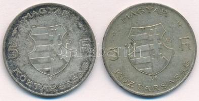 1947. 5Ft Ag "Kossuth" (2x) T:2-,3 ph. patina Adamo F8.1
