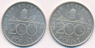 1994. 200Ft Ag "Deák" (2x) T:2
Adamo F13.1