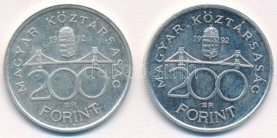 1992. 200Ft Ag "MNB" (2x) T:1- ph. Adamo F13