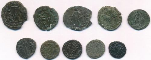 10db római Follis és kisbronz a Kr. u. IV. századból T:2-,3
10pcs  Roman Follis and small bronze fr...