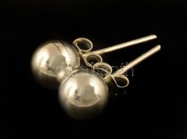 Ezüst(Ag) gömb fülbevalópár, jelzett, d: 7 mm, nettó: 1,3 g