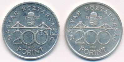 1992. 200Ft Ag "MNB" (2x) T:1-
Adamo F13