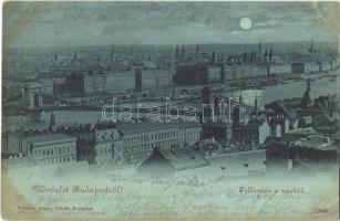 1899 Budapest I. Pillantás a várból, Lánchíd. Schmidt Edgar kiadása (fl)