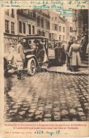 Guillaume II sentretenant a Avesnes avec les généraux Hindenbourg et Ludendorf quelques jours avant sa fuite en Hollande / Avesnes, Wilhelm II with General Hindenburg and Ludendorf, automobile (Rb)