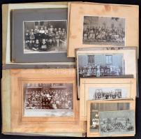 cca 1900-1910 40 db régi iskolai csoportkép, fotók kartonon, közte feliratozottak, változó állapotban, 9x14 cm és 18x24 közötti méretben