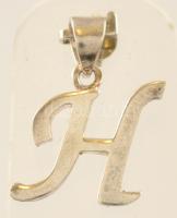 Ezüst(Ag) H betű, jelzett, 1,7×1,7 cm, nettó: 2,2 g