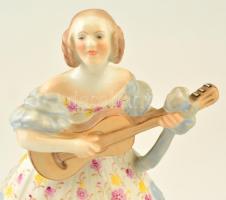 Herendi porcelán Déryné, kézzel festett, jelzett, kis kopásnyomokkal, m: 21 cm