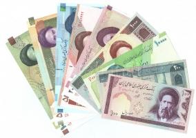 Irán 100R-100.000R 9db klf bankjegy T:I,II,III csak 2db hajtott, a többi UNC Iran 100 Rials - 100.000 Rials 9pcs of diff banknotes C:UNC,XF,F only 2pcs folded, the rest is UNC